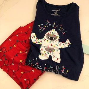 Girls Med Xmas PJ set